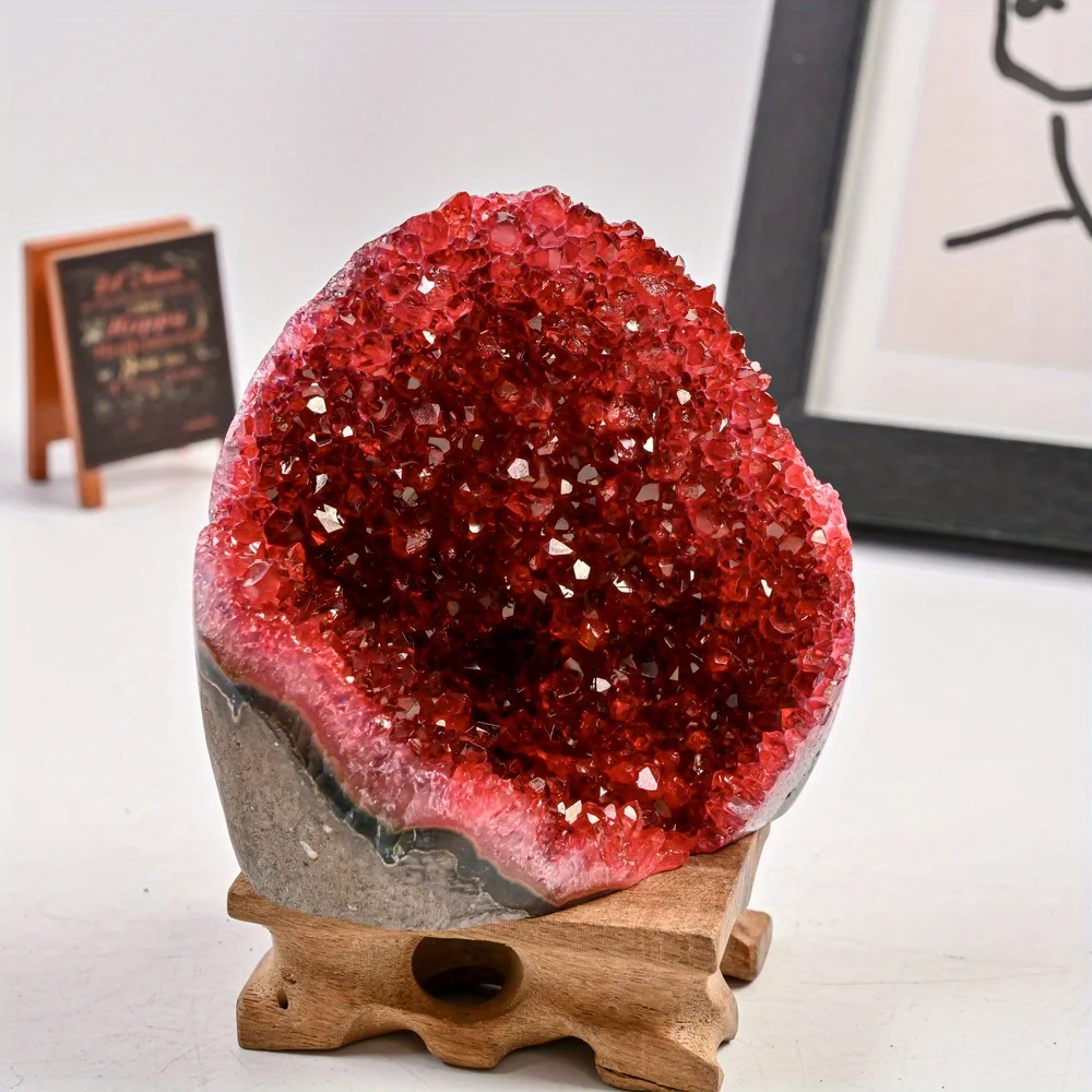 Klassischer Roter Amethyst-Geode-Cluster - Perfekt für Heim- und Bürodekoration, Einzigartiges Geschenk