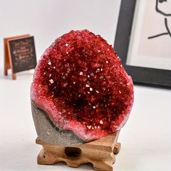 Klassischer Roter Amethyst-Geode-Cluster - Perfekt für Heim- und Bürodekoration, Einzigartiges Geschenk