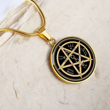 Tetragrammaton Anhänger Halskette Ritual Talisman Schmuck Solomon Magic Tetragrammaton Stern Geschenk