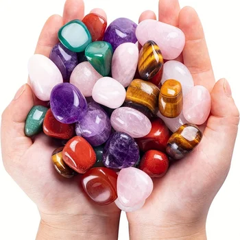 100g/Beutel natürliche getrommelte Steine und mischen Farb kristalle Bulk-sortierte getrommelte polierte