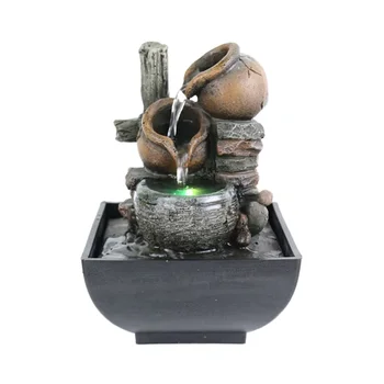 3-stufiger Tischbrunnen für den Innenbereich, Wasserfall, Entspannungs-Zen-Meditations-Desktopbrunnen