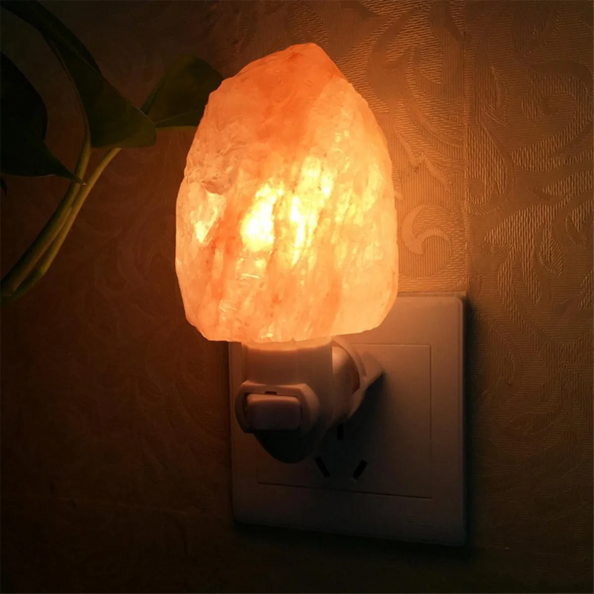 Nachttischlampe mit Himalaya-Salz, natürlicher Kristall – Bild 5