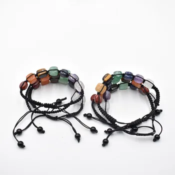 6 Stück/Set Modische Naturstein 7 Chakren Armbänder Kristall Armband Damen Herren Schmuck