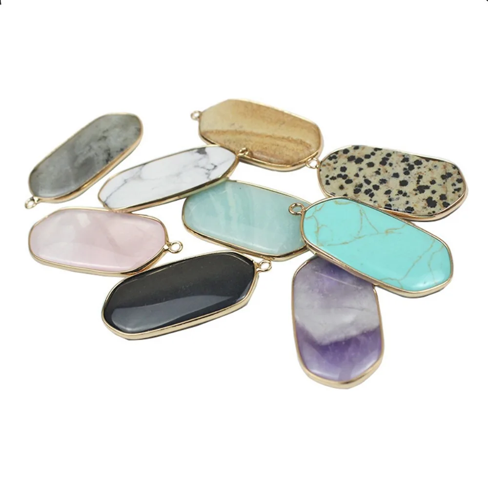 Natürliche Edelstein-Kristall-Anhänger-Halskette für Damen, süße und coole Mädchen, Punk-Mode, schöner Schmuck