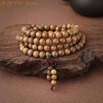 Holzperlenarmband 108 buddhistische Gebetsperlen 8mm buddhistische Perlenarmband für Männer buddhistische