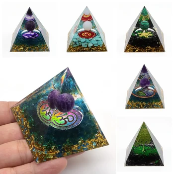 5cm Energie pyramide Orgonit kristalle Reiki Chakra Multi plikator Meditation Harz Stein Glück sammeln