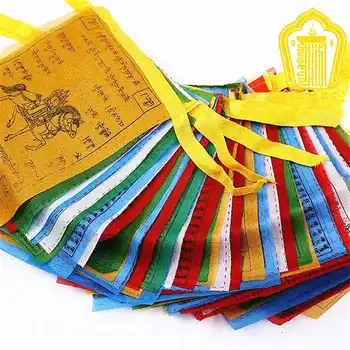 Tibetische Gebetsfahnen, buddhistisch, heilig, 20er-Set, Tibet Lung Ta Windfahne, tibetische Gebets