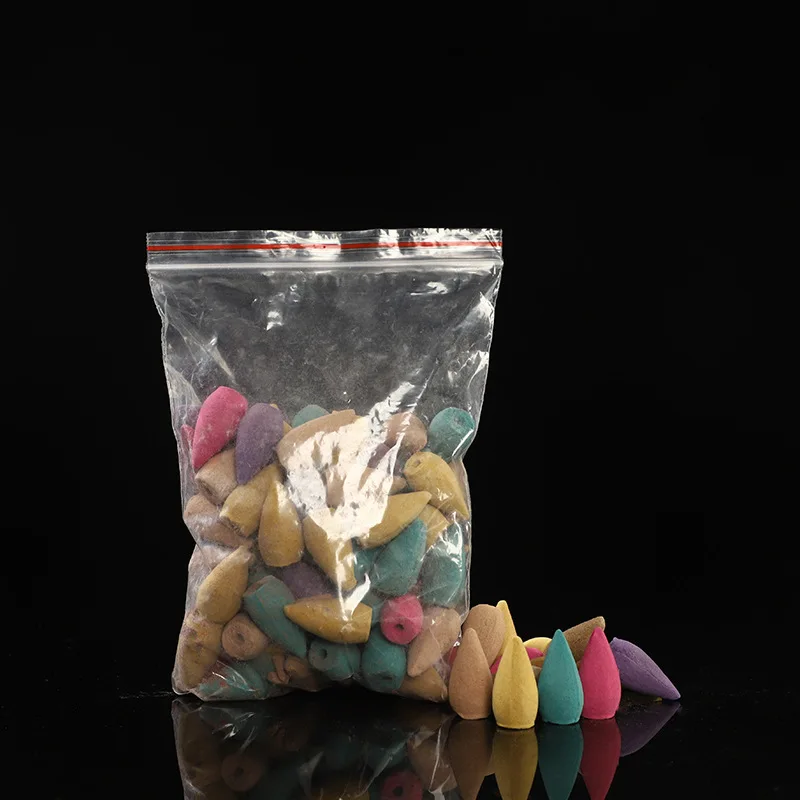 Räucherkegel mit Rückfluss-Effekt, Sandelholz, Agarholz, Rose, Blumen- und Pflanzengranulat