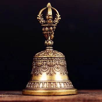 Tibetisch-buddhistische Vajra-Glocke, Retro-Messingornament, Meditation, Alter, Beten, singende Glocke