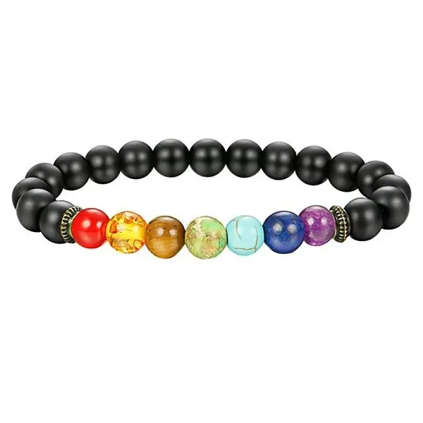 7-Chakra- absorbieren und lösen ätherische Öle, Diffusor-Armbänder, Kristall-Naturstein-Perlen-Stretch-Armband