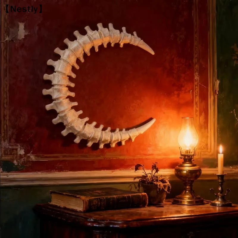 Wirbelsäulen-Mond-Wanddekoration, Gotische Wohnzimmer-Wandkunst – Bild 2