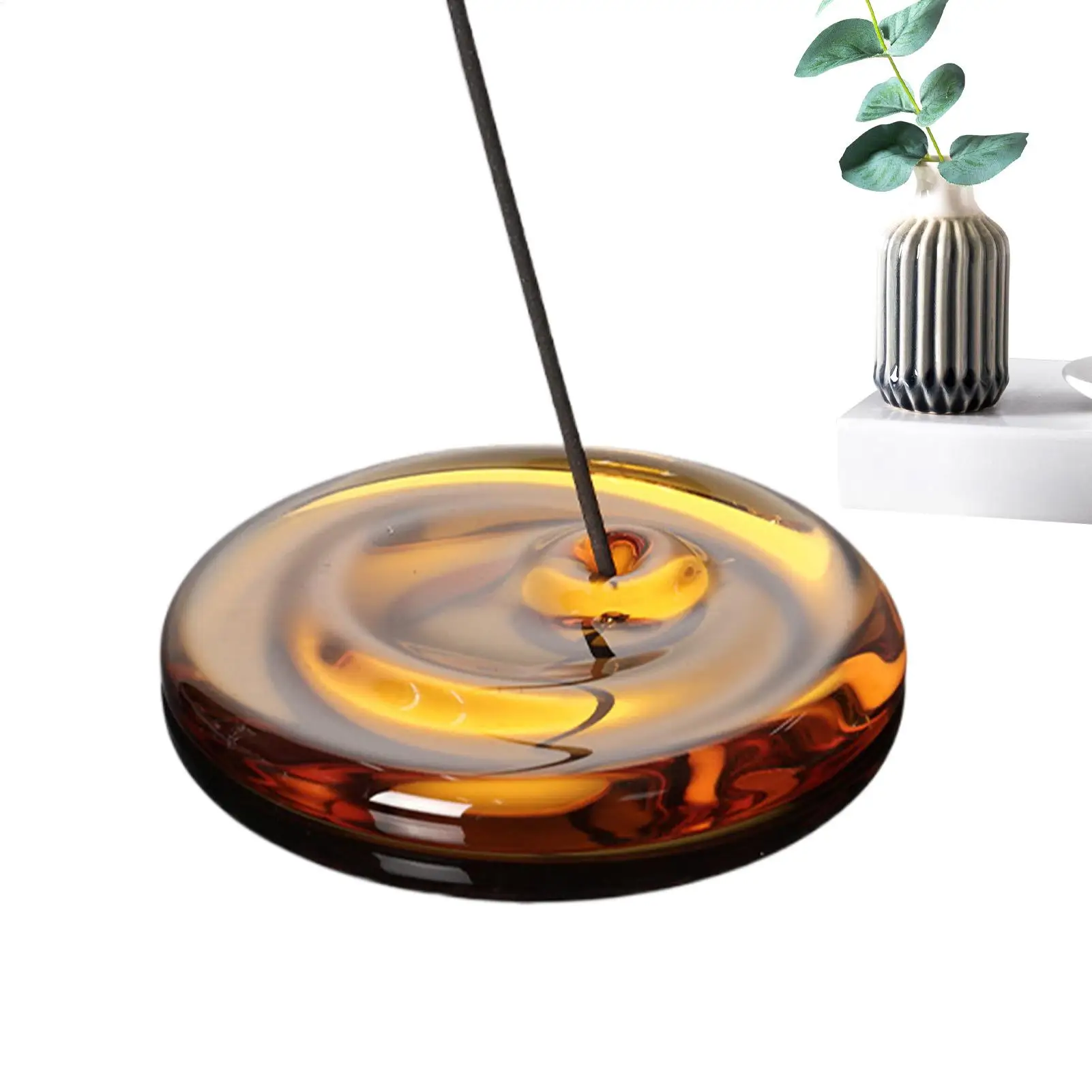 Hitzebeständiger Glas-Räucherstäbchenhalter für Meditation, Yoga, Zen – Bild 3
