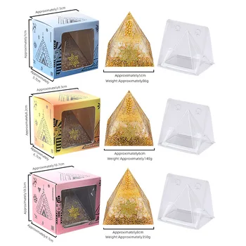 Handgefertigte Kristallchip-Pyramide aus Orgonit für Reichtumsanziehung und Spirituelle Raumdekoration