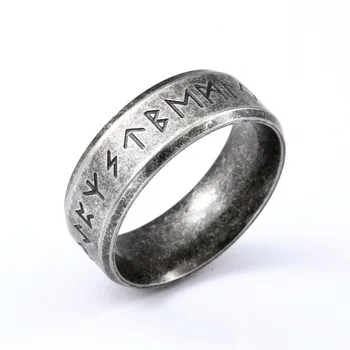 Europa und die Vereinigten Staaten Neue Vintage Viking Rune Antike Ring Herrenmode Trend Retro Punk Party