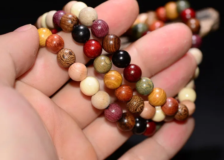 108*6mm/8mm Sandelholz Tibetische Buddhistische Gebetsperlen Yoga – Bild 4