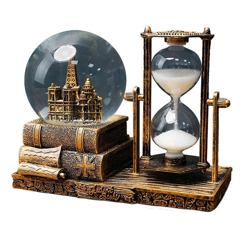 Y Vintage Turm Sanduhr Kristallkugel mit LED-Leuchten Leuchtende – Bild 6