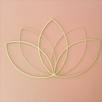 Lotus Gold Wanddekoration, Metall-Wandkunst, Yoga-Lehrer-Geschenk, Lotusblumen-Design für modernes Wohnzimmer
