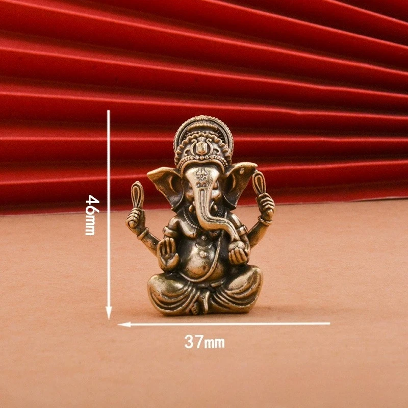 Retro-Messingstatue des Gottes Ganesha, Buddha-Ornamente – Bild 2