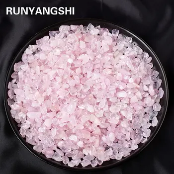 100 gr/beutel Natürliche Steine Rosenquarz Material Kristall Kies Stein Chips Erz Mineralien Reiki Probe
