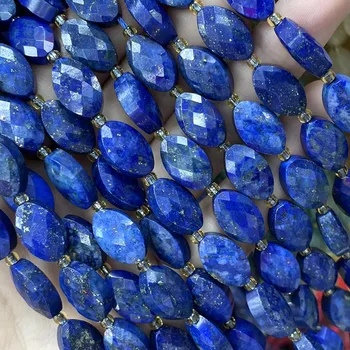Naturstein, facettiert, ovale Form, Lapislazuli-Abstandshalterperlen, zum Selbermachen von Schmuck
