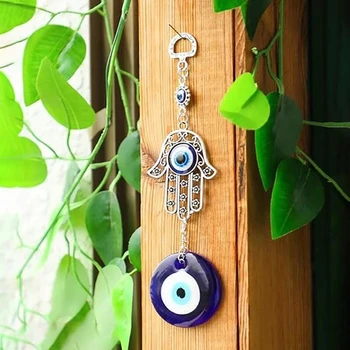 Türkisches Blaues Böses Auge Wandbehang Anhänger Amulett Glücksbringer Segen Schutz Geschenk Hamsa Hand Blume