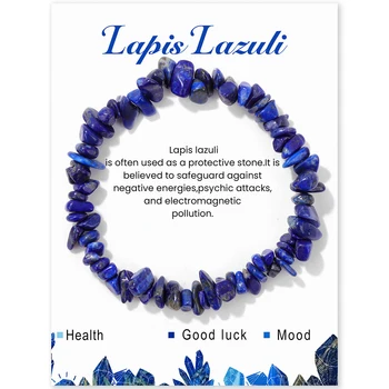 Mode Lapis Lazuli Chip Stein Armbänder Unregelmäßige Naturstein Hämatit Labradourites Armbänder Frauen Männer