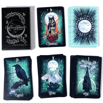 Witch'S Familiar Runic Oracle 24-Karte Indie Tarot Deck Runen Runenkarten Tier Oracle Tier Tarotkarten