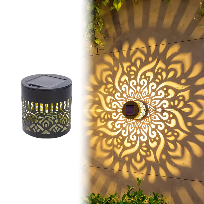 Solar-Mandala-Sonnenblumen-Projektor Wandleuchte für Außenbereich Gartendekoration Landschaftsbeleuchtung