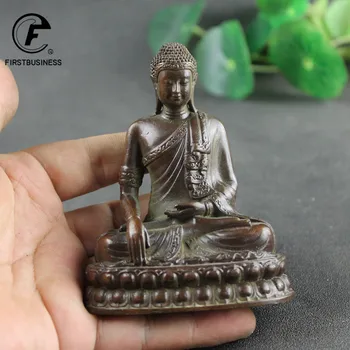 Antike Kupfer Shakyamuni Buddha Statue Messing handgemachte Buddhismus Skulptur Hindu Feng Shui Figuren
