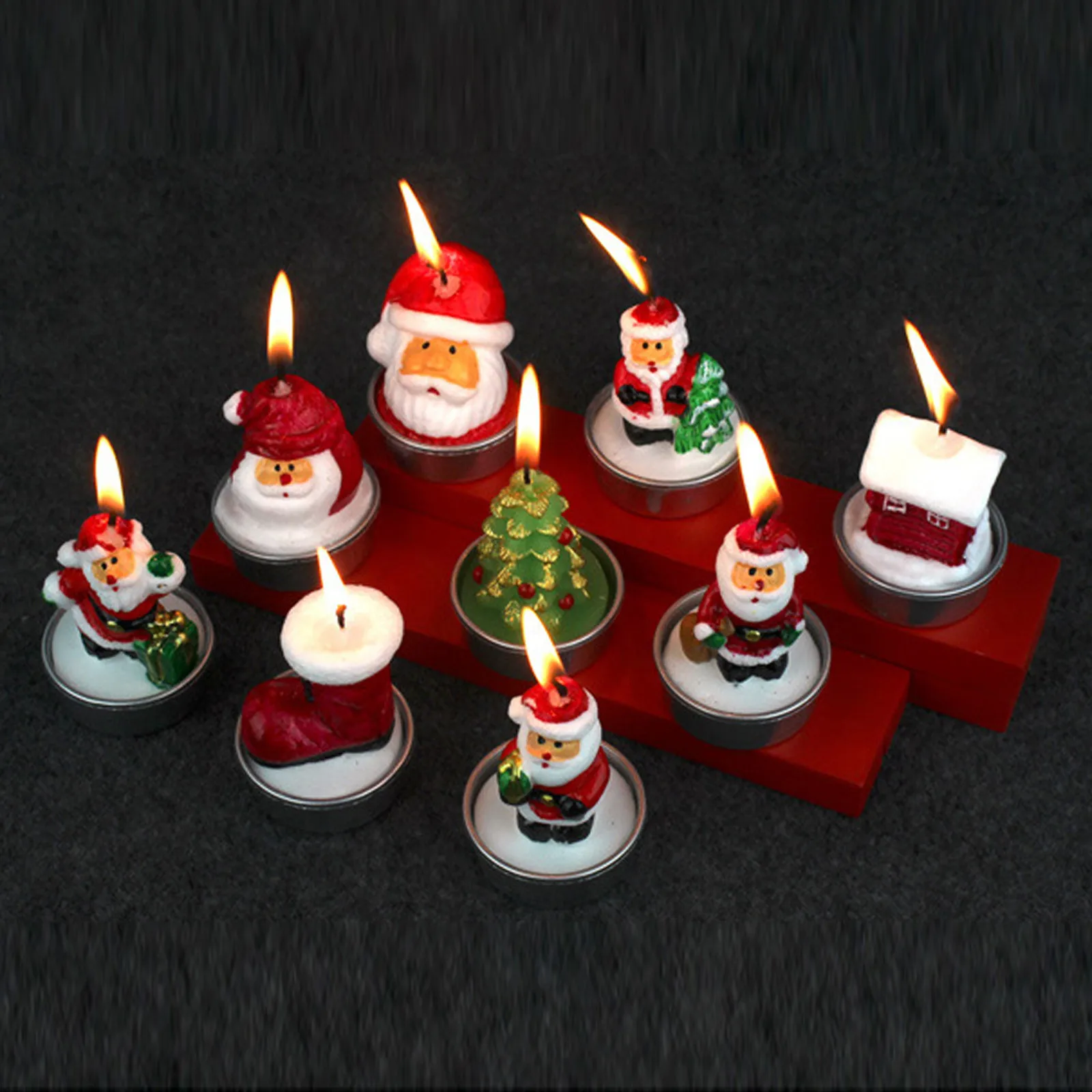 Weihnachtsbaum-Duftkerze, handgefertigt, Weihnachtsmann, niedliche – Bild 2
