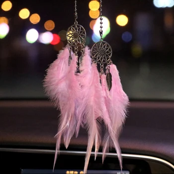 Mini Dream Catcher Auto Anhänger Windspiele Feder Dekoration Home Decor & Wand Hängen Schmuck Handmade