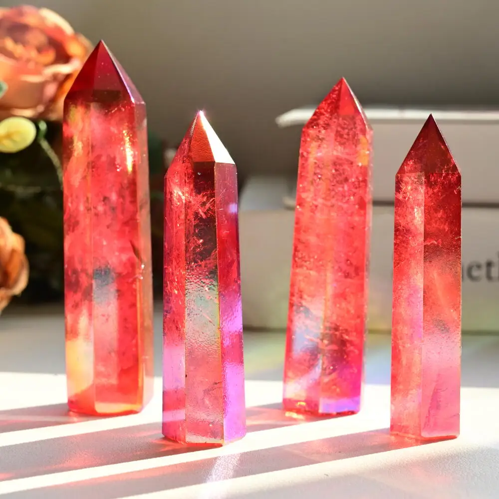 1 x, seltener Aura-Rotquarzturm - atemberaubende – Bild 2