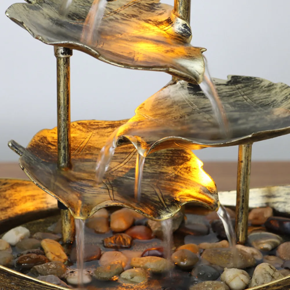 28 x 15 x 25 cm Tisch-Wasserbrunnen mit LED-Leuchten, Desktop-Brunnen – Bild 6