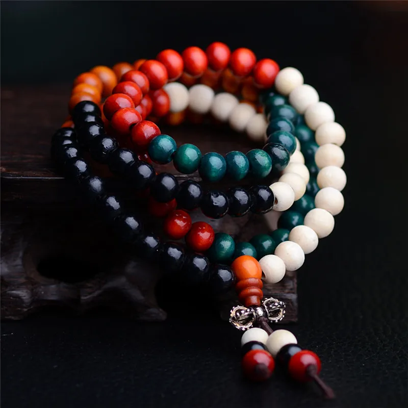 Gebets perlen Mala 108 Perlen Armbänder 8mm natürliche Sandelholz buddhistische Buddha Rosenkranz Perlen