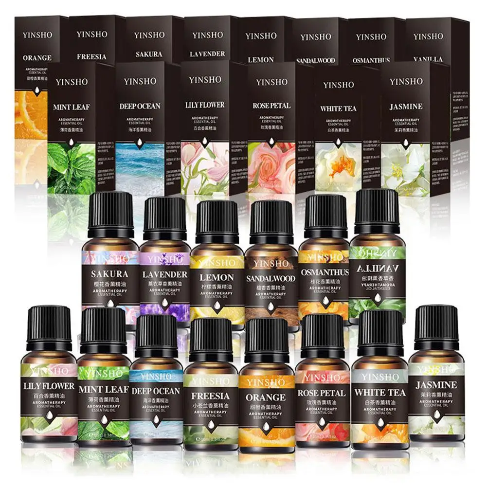 16 Geschmacksrichtungen, 10 ml, ätherische Öle für Aromadiffusor, Luftbefeuchter, Zuhause, wasserlöslicher