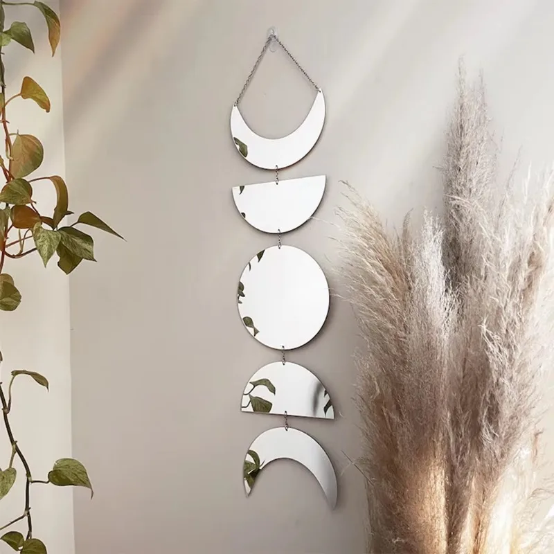 Nordic Minimalistischen Acryl Sonne Und Mond Wand Spiegel Trendy Ins Stil Wohnkultur Kreative Hängende Wand