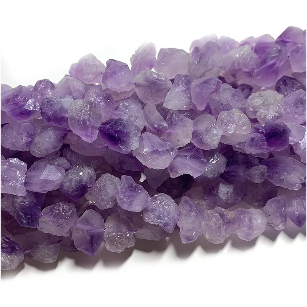 Natürliche echte rohe Mineral lila Amethyst Quarz Kristall hand – Bild 2