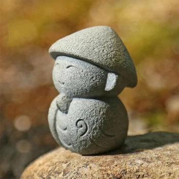 Buddha-Statuen, niedliche kleine Jizo-Buddha-Skulptur, Figuren, Gartenornamente, japanischer Buddha