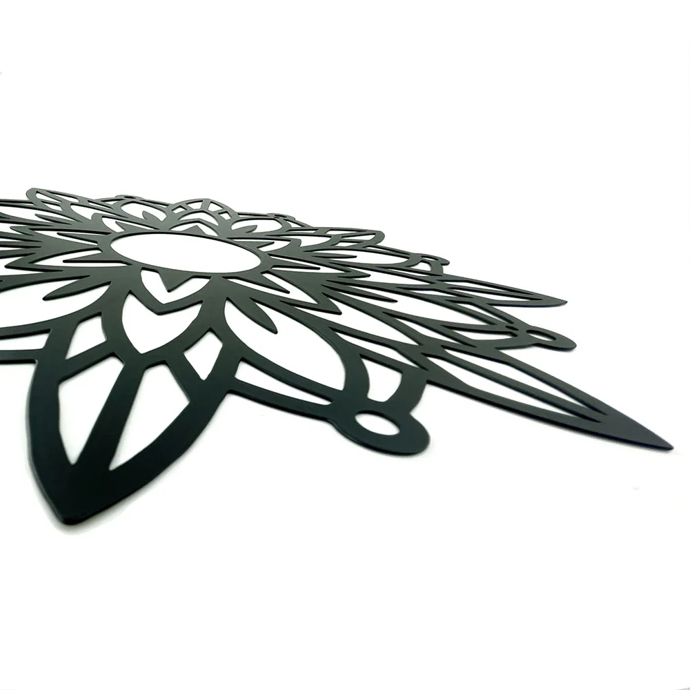 Wildblume Mandala Metall Wandbehang Zeichen Blume Silhouette Indoor – Bild 4
