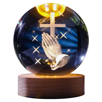 USB LED Nachtlicht Galaxy Kristallkugel Tischlampe 3D Planet Mondlampe Schlafzimmer Home Decor für Kinder
