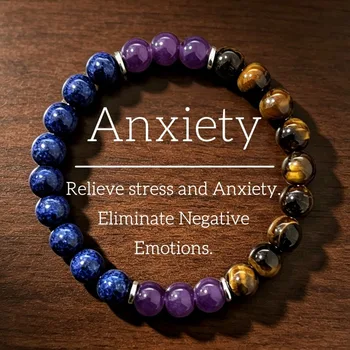 Natürliches Edelstein-Armband mit Intentionsformel, Modisches Spirituelles Schmuckstück, Elastisches