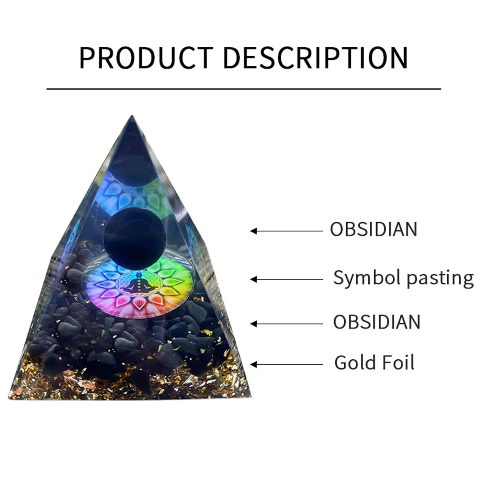 Kristallstein Orgonit-Pyramide, Yoga-Meditations-Statue – Bild 5