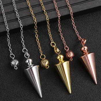 Ketten-Wünschelrute Gold Silber Antik-Kupfer Roségold Reiki Pendel Anhänger Metall-Amulett Kegel-Pendel Reiki
