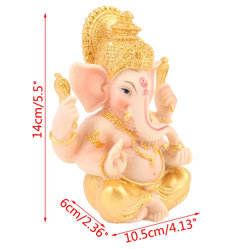 Gold Lord Ganesha Buddha Statue Elefant Gott Skulpturen Ganesh Figuren – Bild 6
