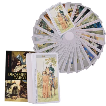 Decameron Tarotkarten, ein 78-teiliges Deck, englische Version, Oracle-Karten, PDF-Guidebook, Divination