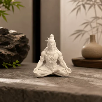 Hindu-Gott Shiva-Statue in Meditationspose, PLA-Figur, Yoga-Raum, Schreibtisch-Dekoration, Diwali, religiöses