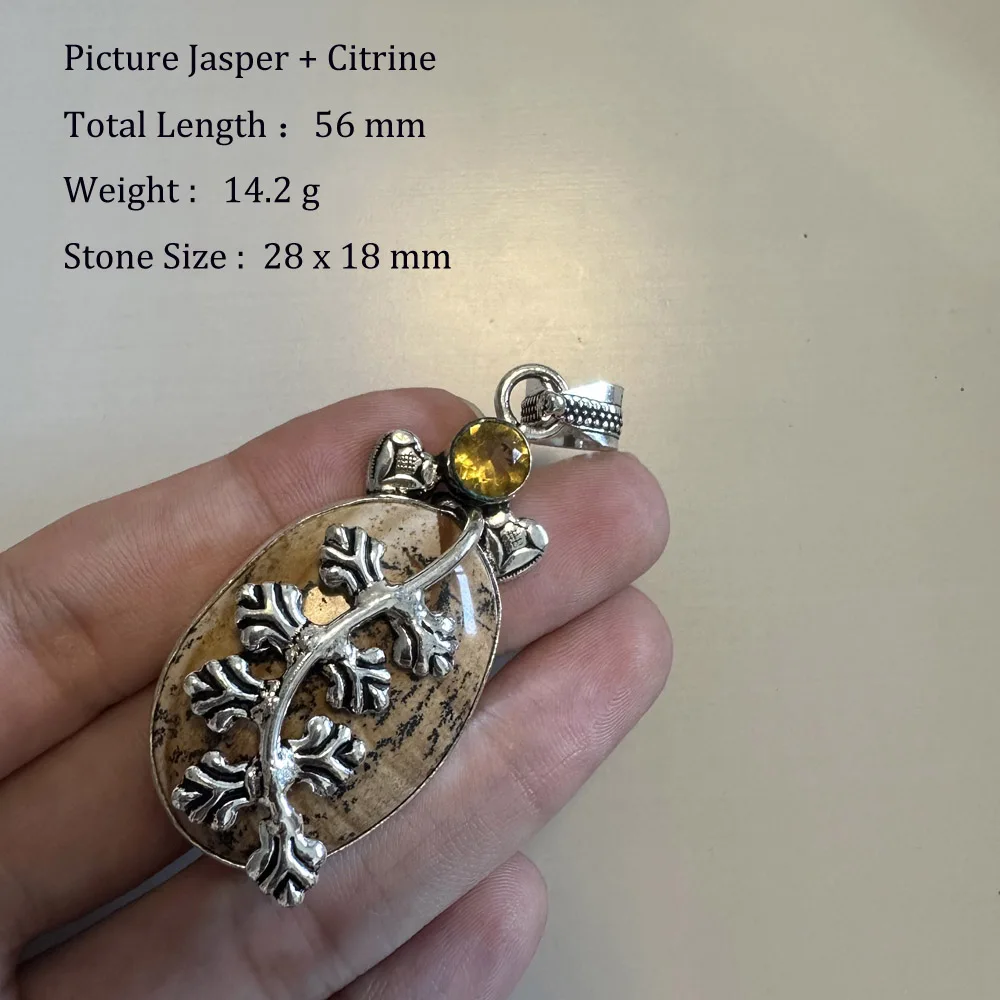 Echter Citrin-Tigerauge-Achat-Jaspis-Anhänger als Geschenk für Frauen