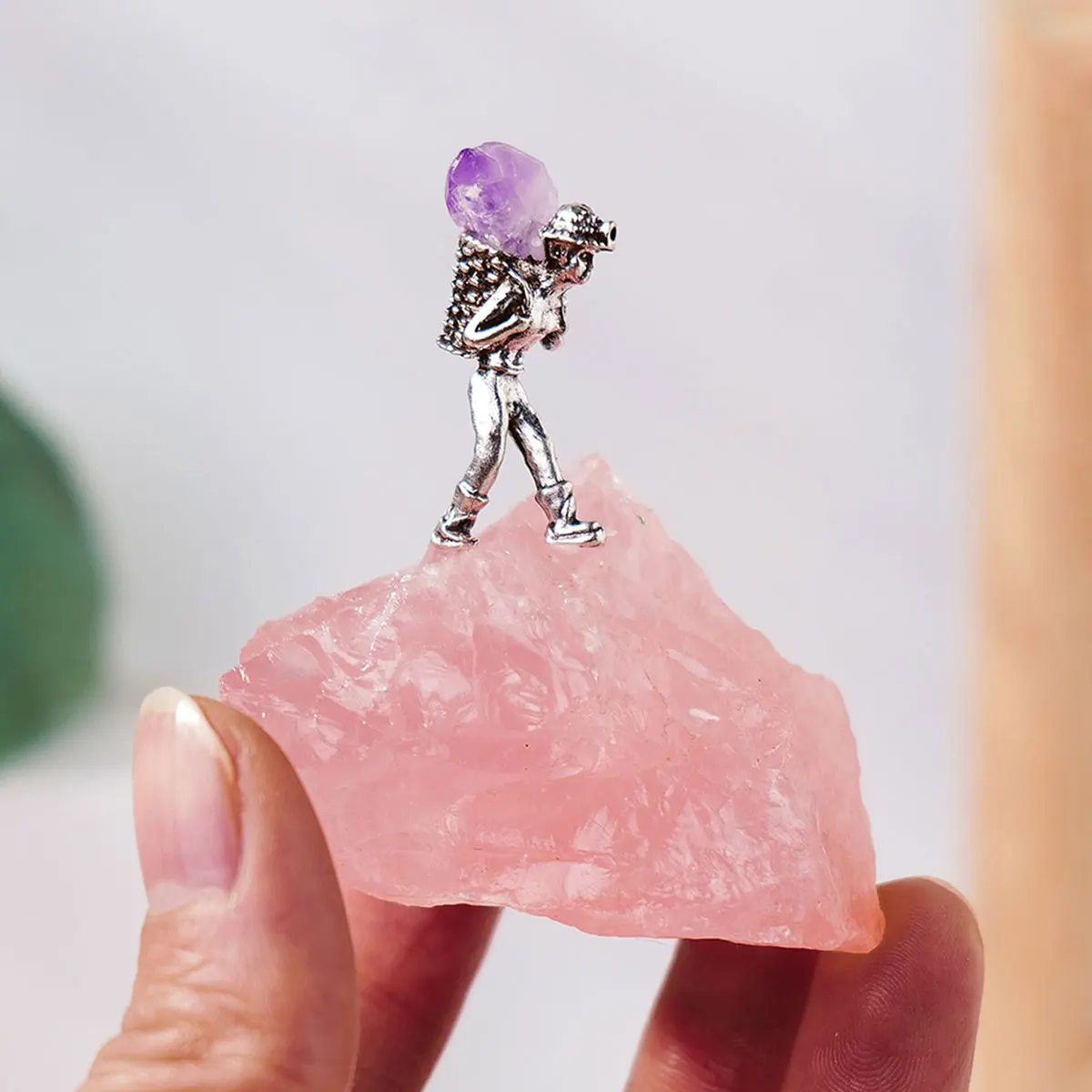 Natürliche Amethyst Cluster Miner Modellierung Mikro landschaft – Bild 2