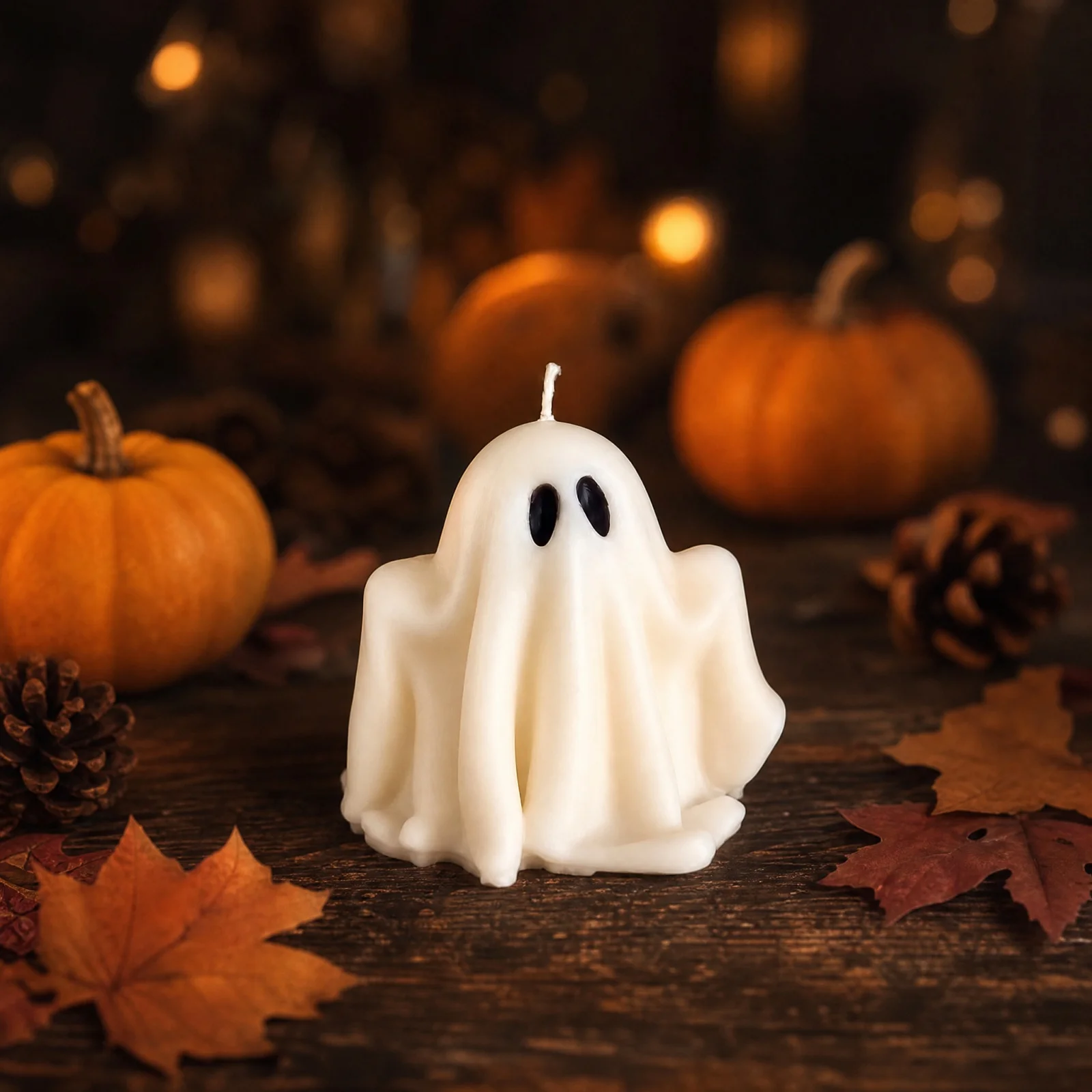 Halloween-Geister-Duftkerze Sojawachs-Kerzen Geschenkidee für Feiertage Halloween-Heimparty Atmosphäre