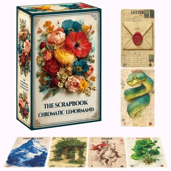 Scrapbook Chromatic Lenormand Deck - 36 Vintage-inspirierte Orakelkarten, anfängerfreundliche